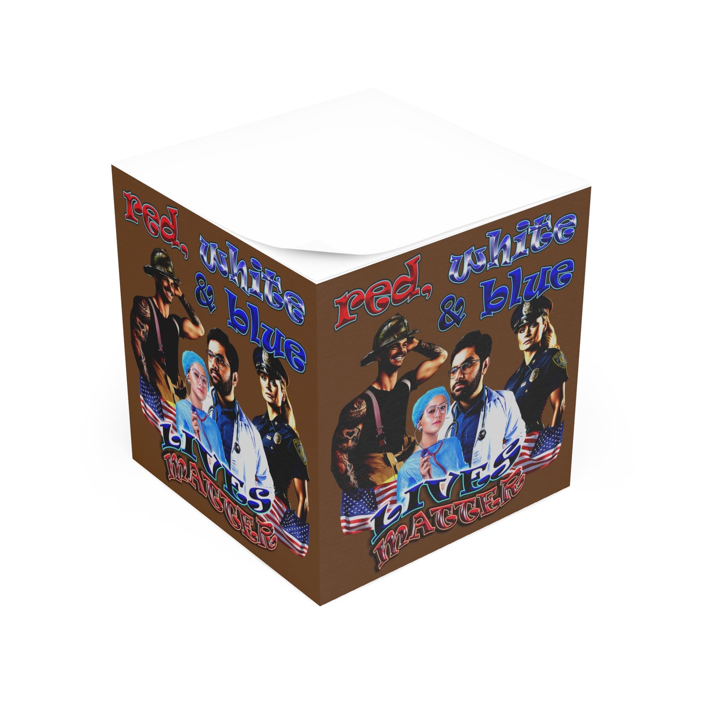 rw&b lives matter - note cube (brown)