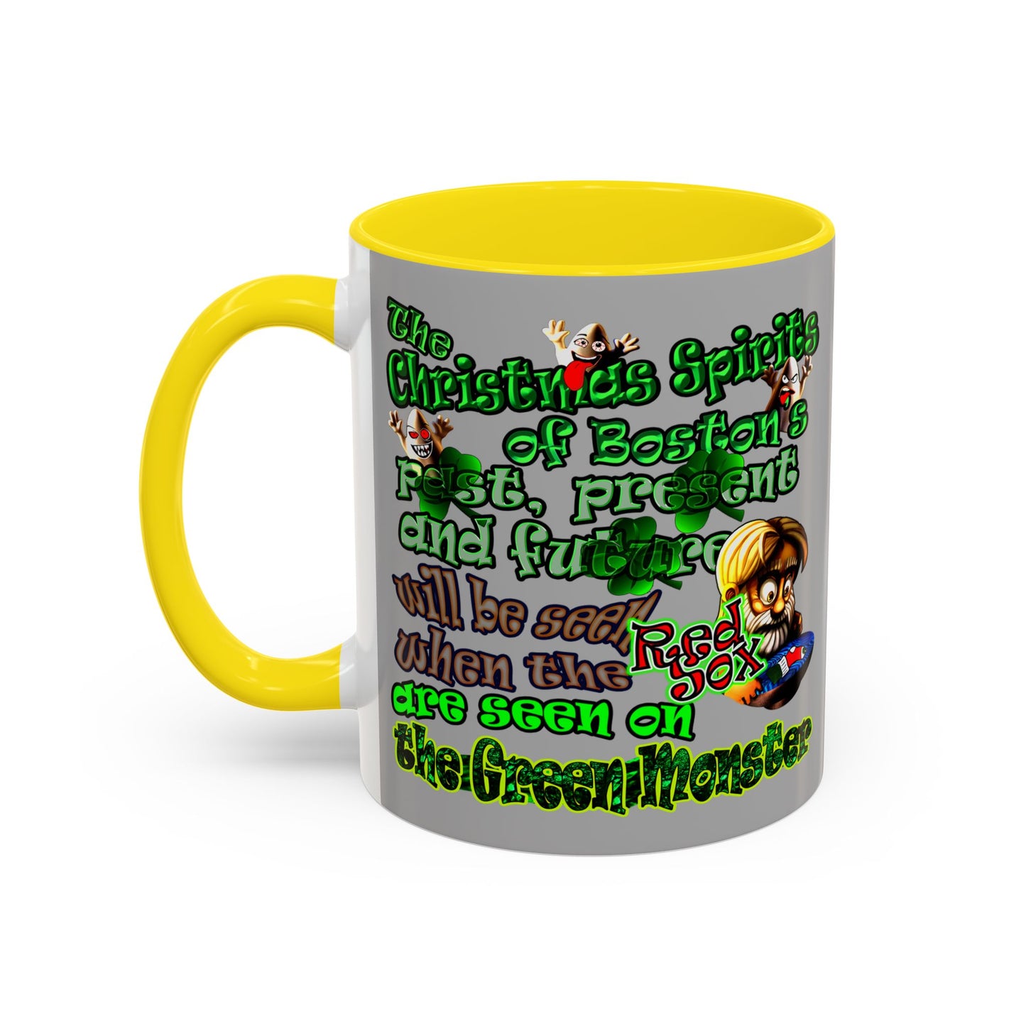 christmas spirits of boston - Accent Mug (light grey)