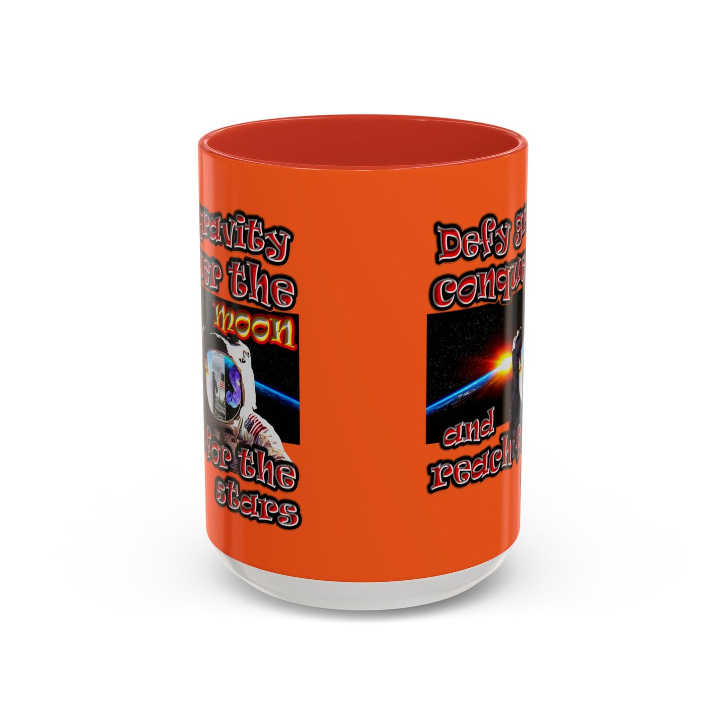 defy conquer reach - Accent Mug (orange)