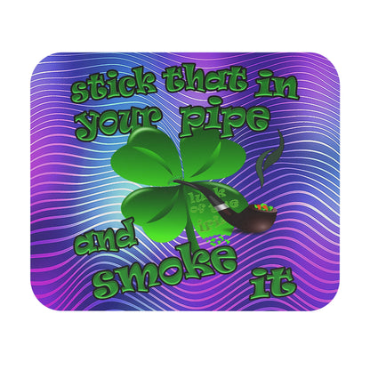 stick that in your pipe and smoke it - Mouse Pad (Rectangle) (purple wave)