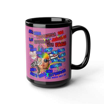 drop the beat - Black Mug (light pink)