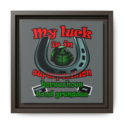 my luck - framed canvas art (dark grey)