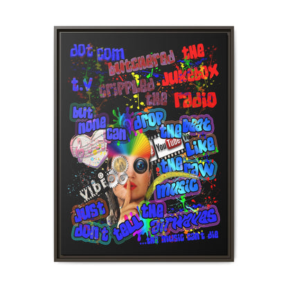 drop the beat - framed canvas art (black)