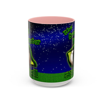 green monster - Accent Mug ('snoops' background)