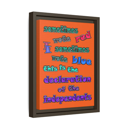 declaration of the independents - framed canvas art (orange)