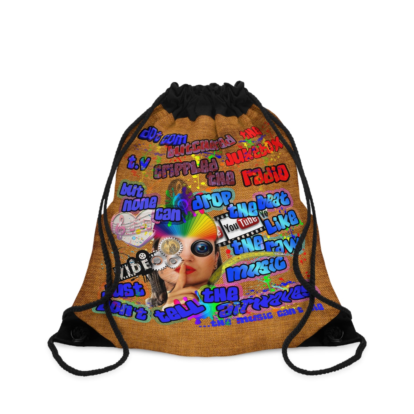 drop the beat - Drawstring Bag (dichromatic brown papyrus)