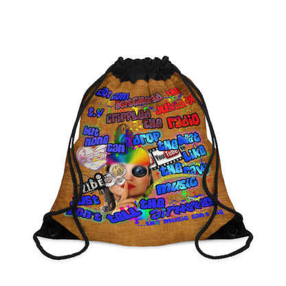 drop the beat - Drawstring Bag (dichromatic brown papyrus)