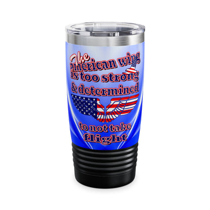 american wing - Ringneck Tumbler, 20oz (blue-white wave)