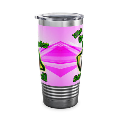 green monster - Ringneck Tumbler, 20oz (light blue-pink wave)