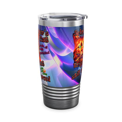 schrodinger's cat - Ringneck Tumbler, 20oz (grey-pink wave)