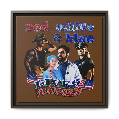 rw&b lives matter - framed canvas art (brown)