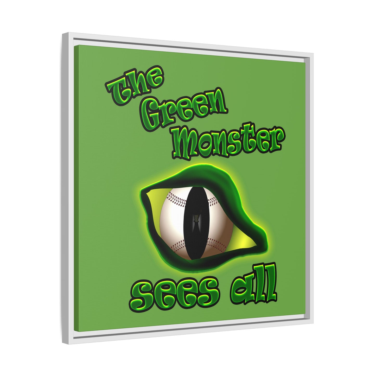 green monster - framed canvas art (green)