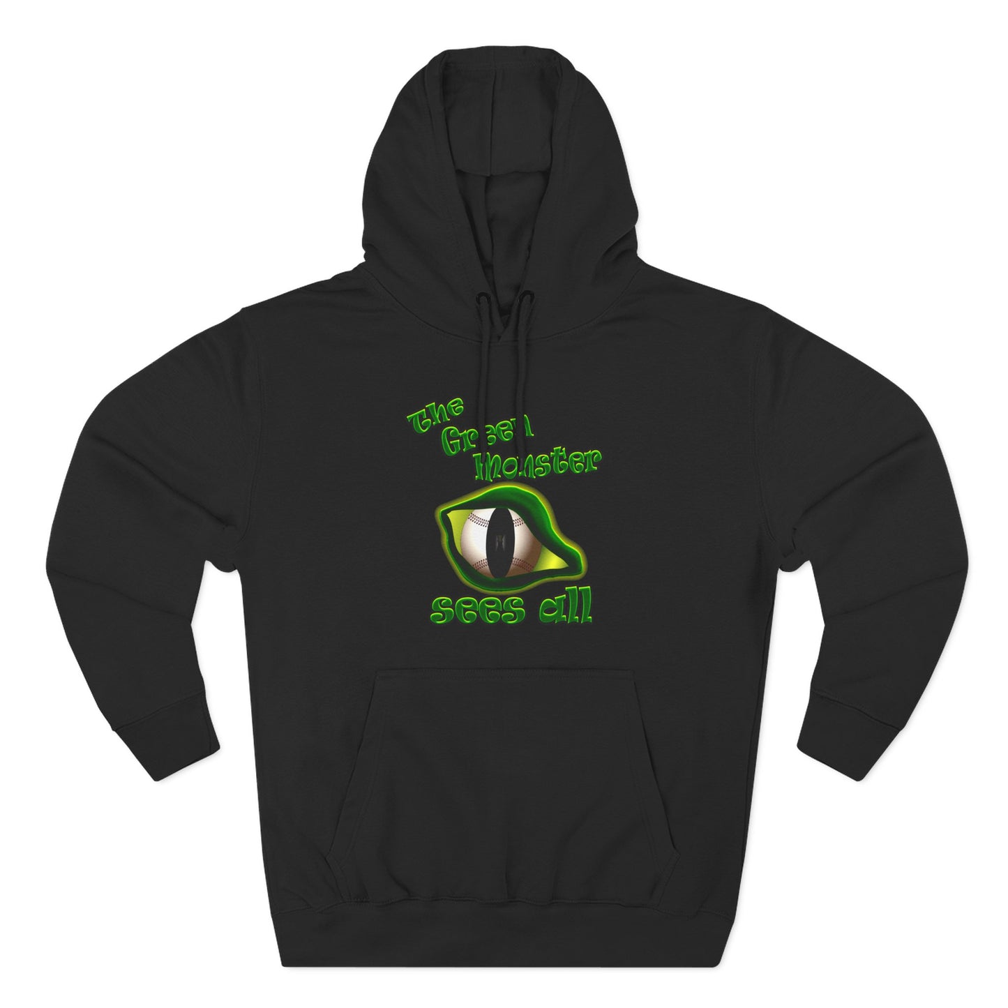 green monster - Three-Panel Fleece Hoodie