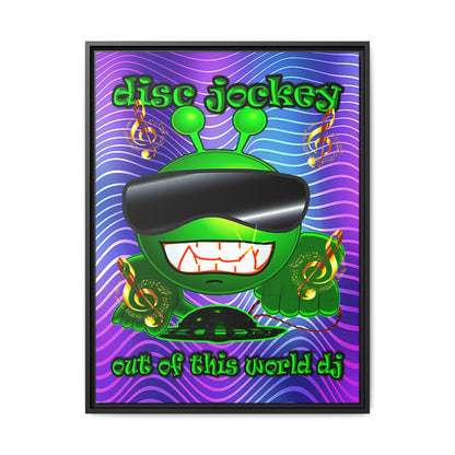 disc jockey - framed canvas art (purple wave)