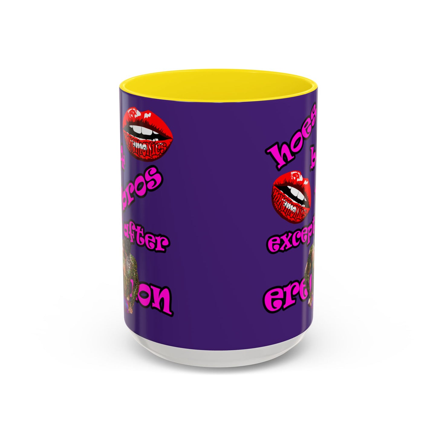 hoes b4 bros - Accent Mug (purple)