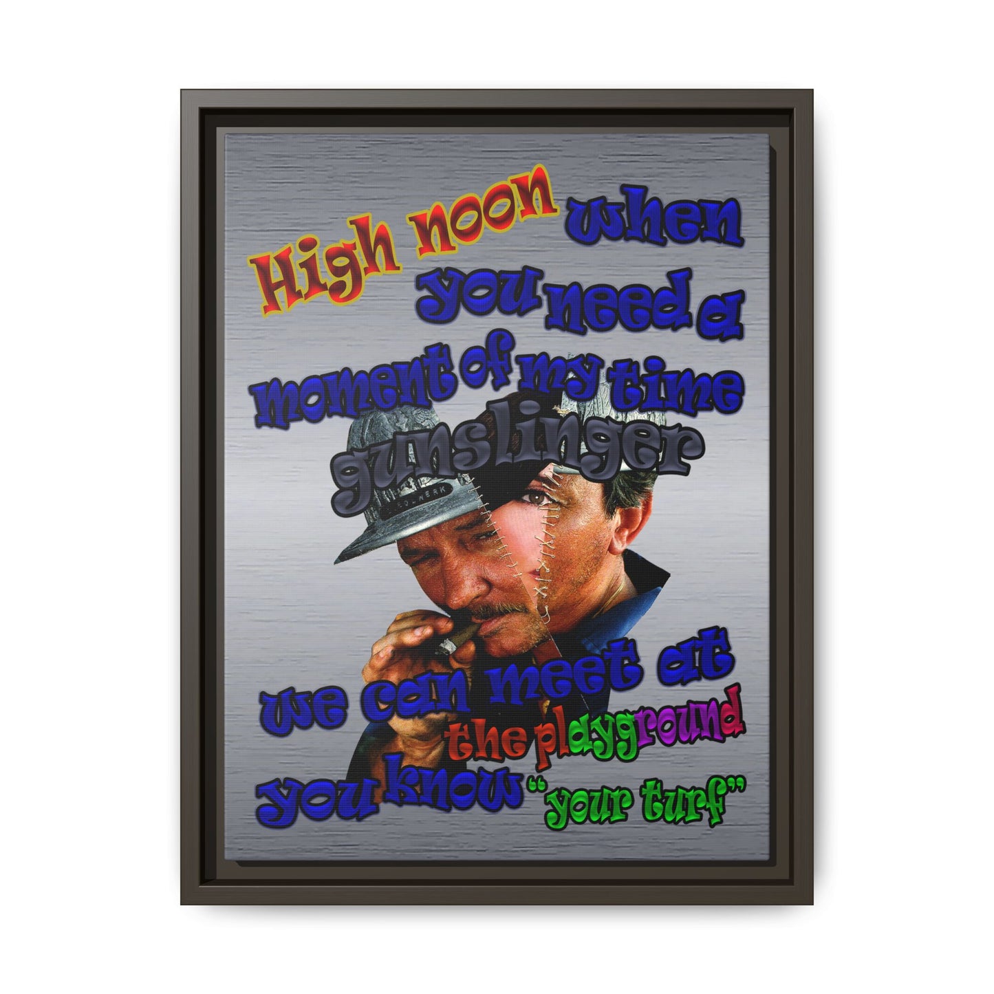 high noon - framed canvas art (brushed nickel)