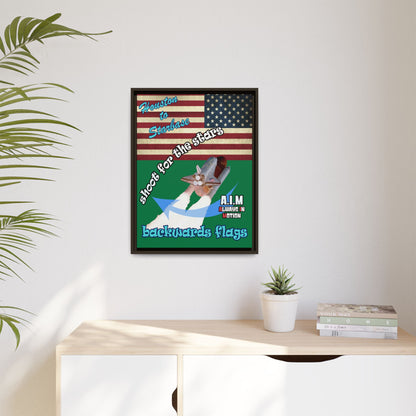 shoot for the stars - framed canvas art (dark green)