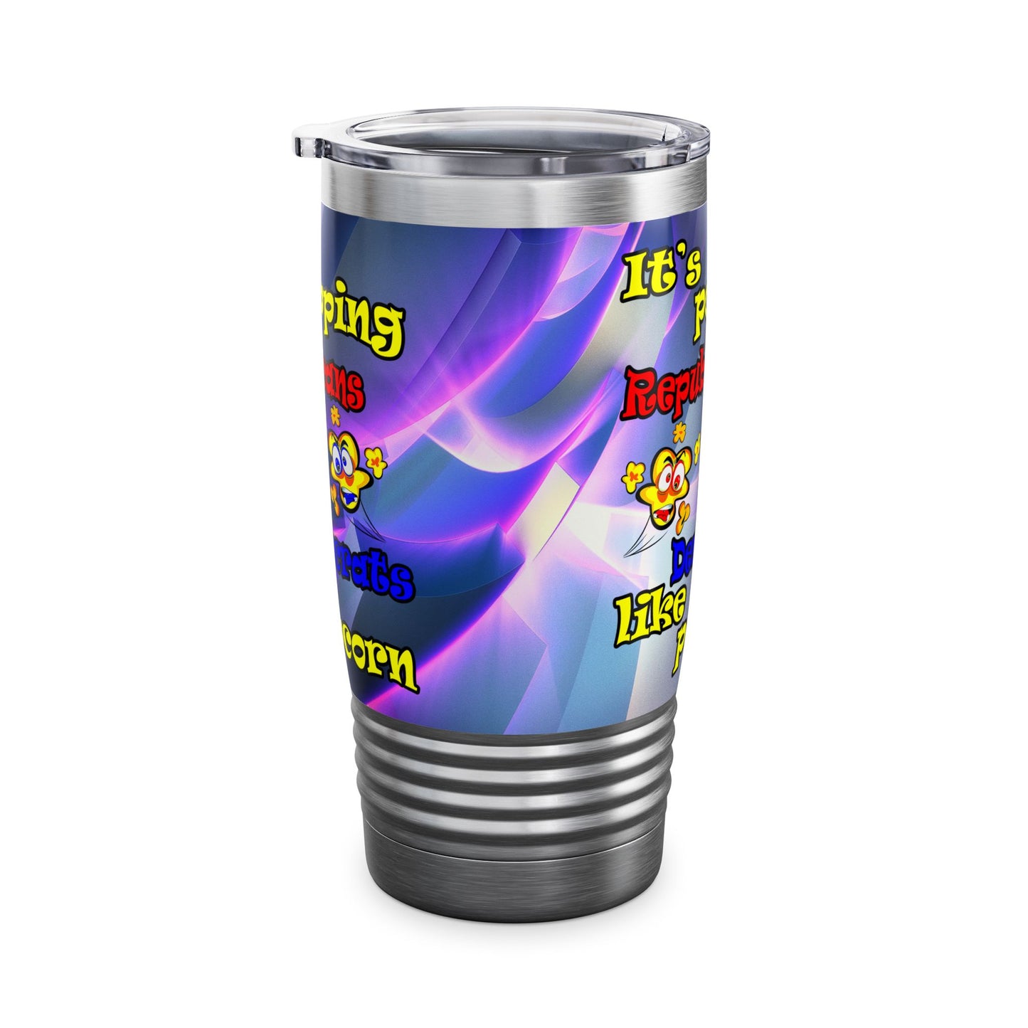popping like popcorn - Ringneck Tumbler, 20oz (grey-pink wave)