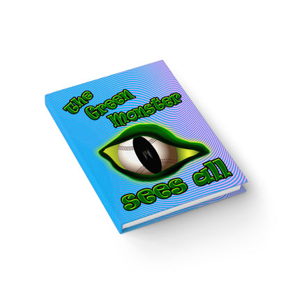 green monster - journal-lined (light blue-purple wave)