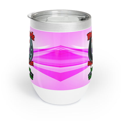 my luck - Chill Wine Tumbler (light blue-pink wave)