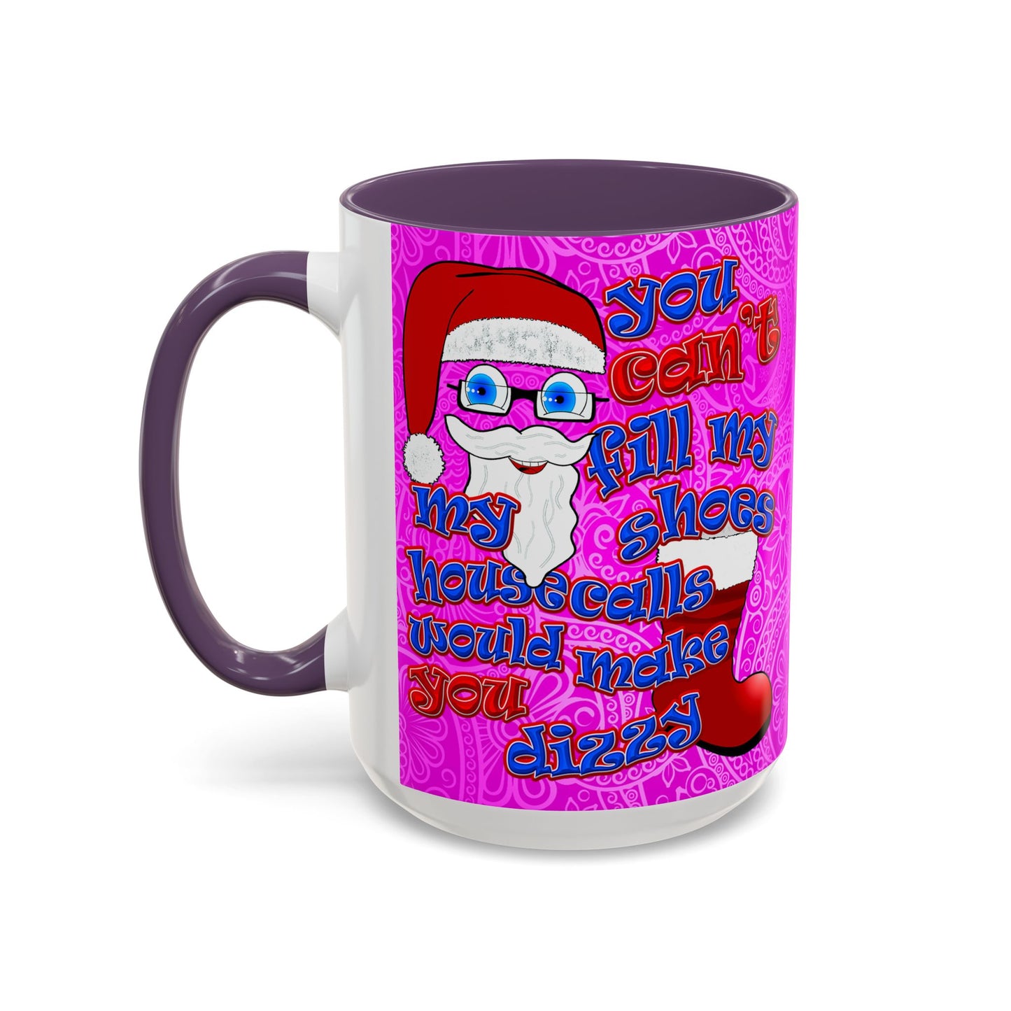 santa's shoes - Accent Mug (pink swirl)