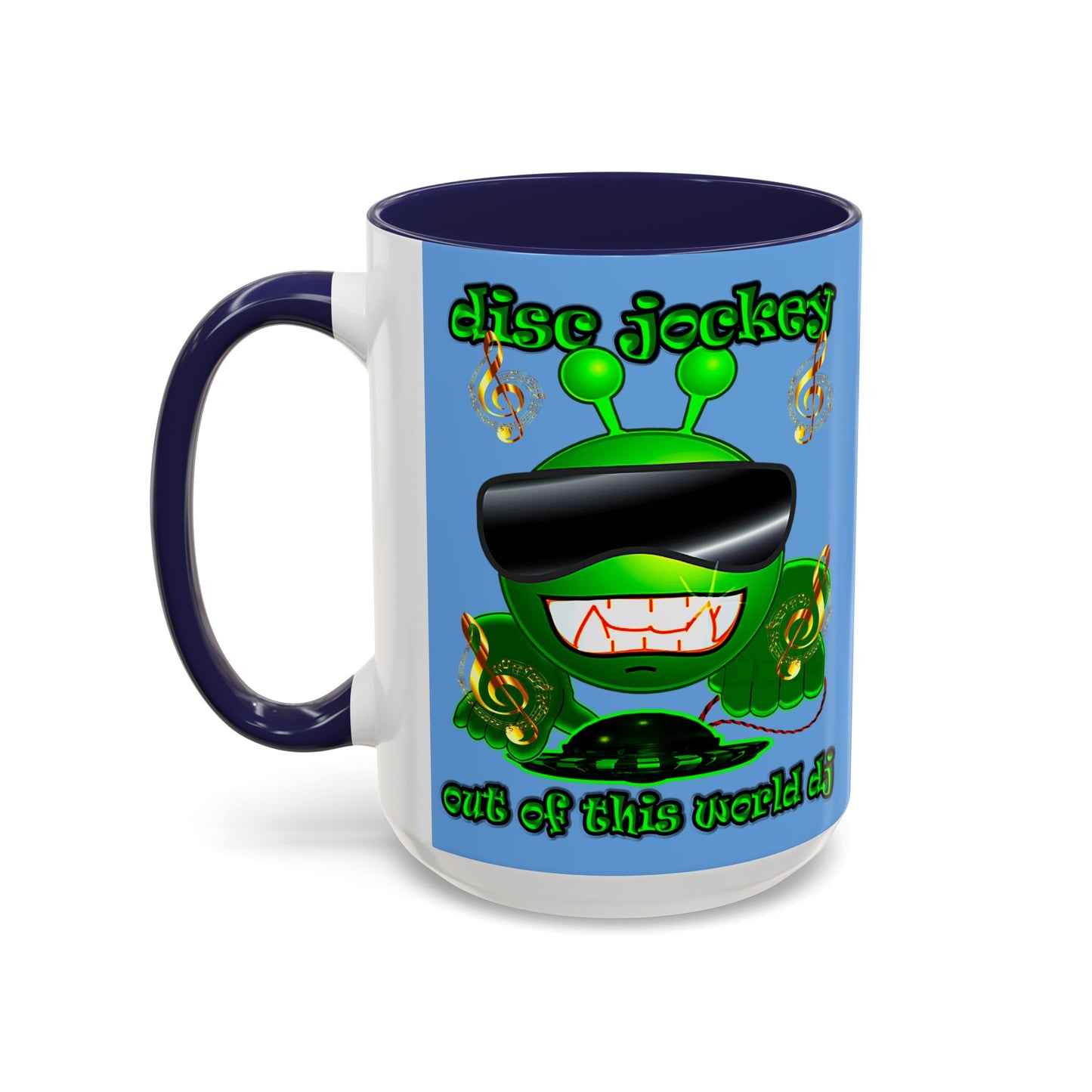 disc jockey - Accent Mug (light blue)