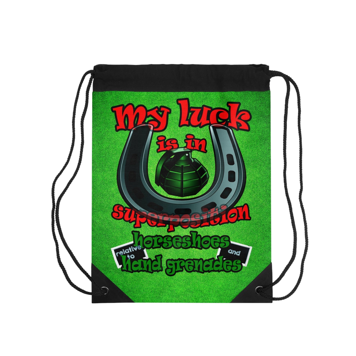 my luck - Drawstring Bag (green turf)