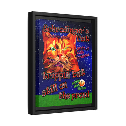 schrodinger's cat - framed canvas art ('snoops' background)