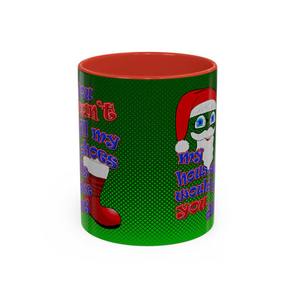 santa's shoes - Accent Mug (logo green)