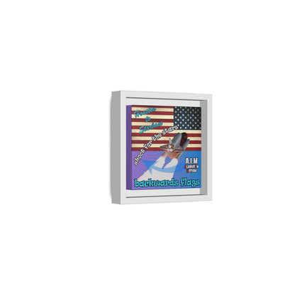 shoot for the stars - framed canvas art (light blue-purple wave)