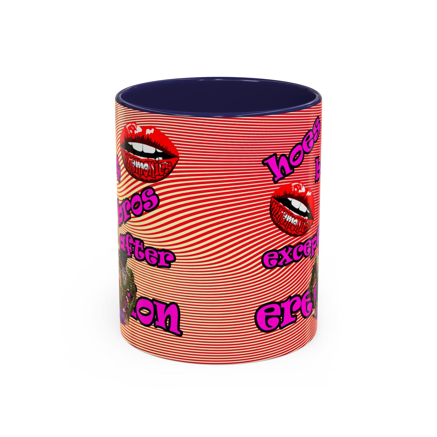 hoes b4 bros - Accent Mug (yellow-orange wave)