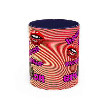hoes b4 bros - Accent Mug (yellow-orange wave)