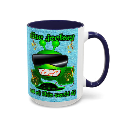 disc jockey - Accent Mug (faded dark blue)