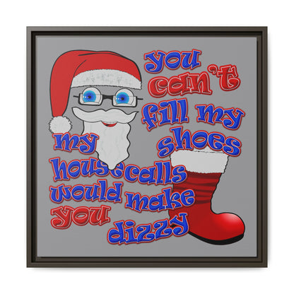 santa's shoes - framed canvas art (grey)