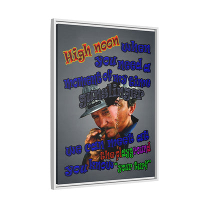 high noon - framed canvas art (grey-light grey)