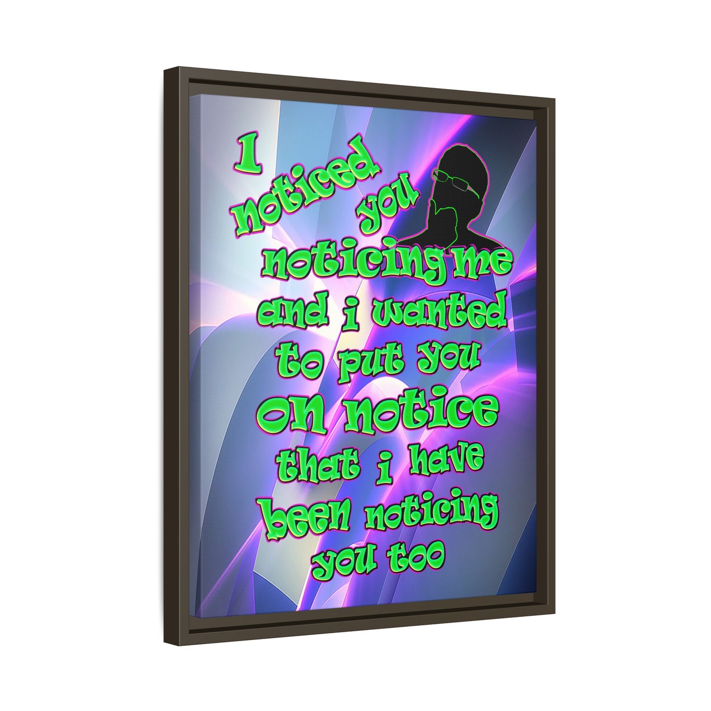 noticed you noticing - framed canvas art (grey-pink wave)