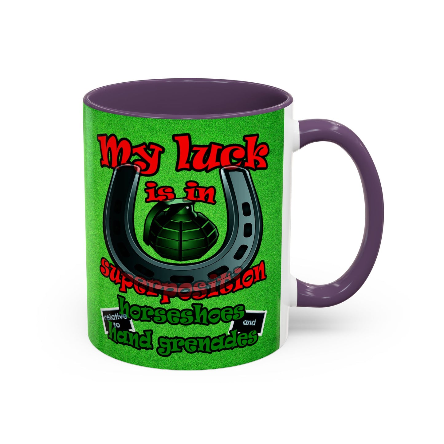 my luck - Accent Mug (green turf)