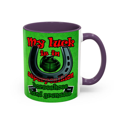 my luck - Accent Mug (green turf)