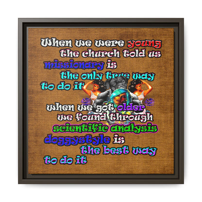 doggystyle - framed canvas art (brown papyrus)