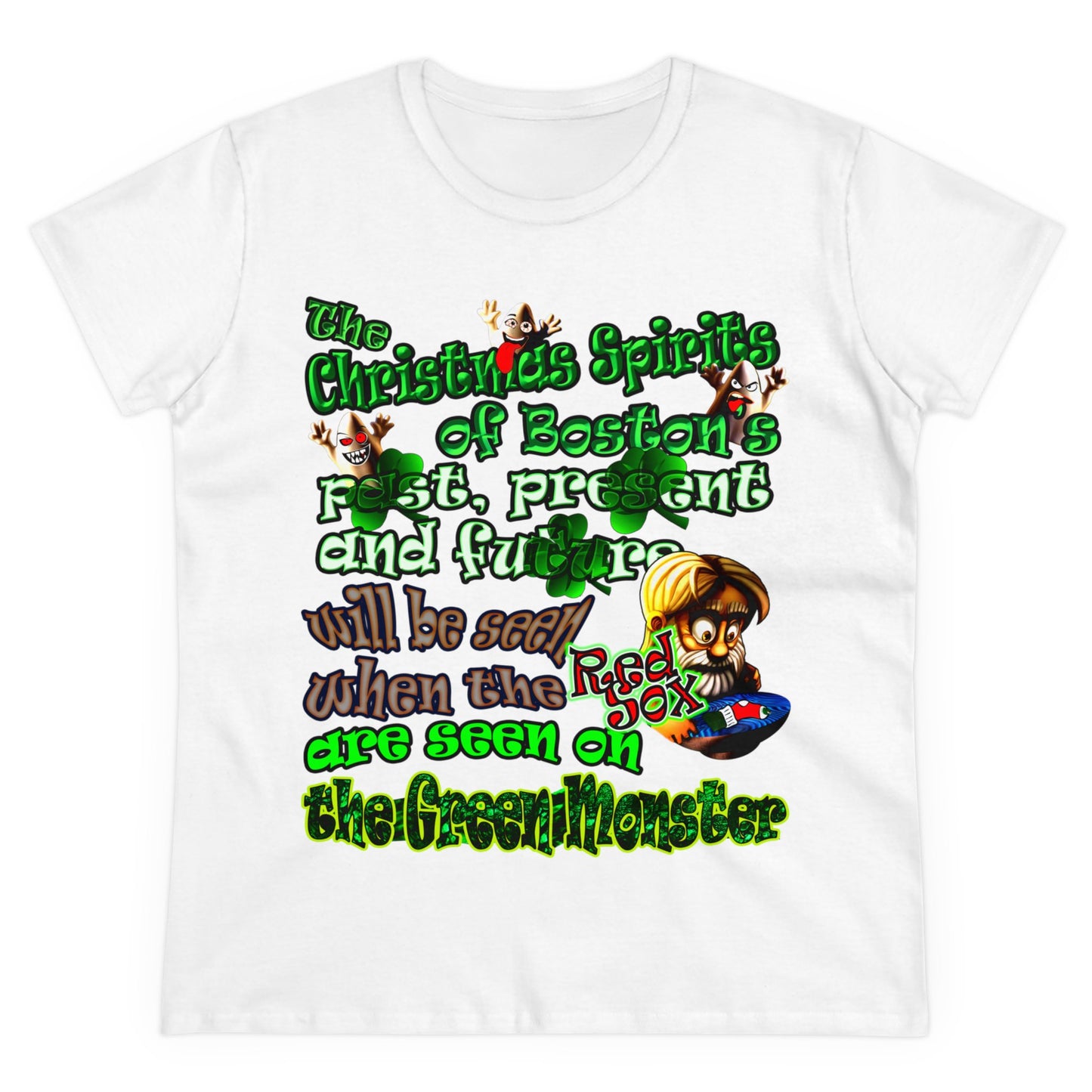 christmas spirits of boston - Women's Midweight Cotton Tee