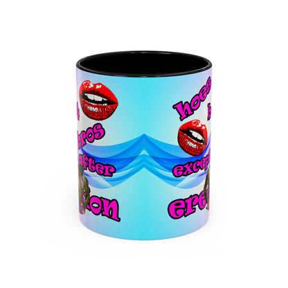 hoes b4 bros - Accent Mug (light blue-pink wave)
