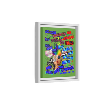 drop the beat - framed canvas art (green)