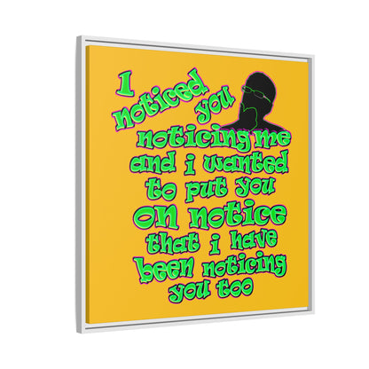 noticed you noticing - framed canvas art (yellow)