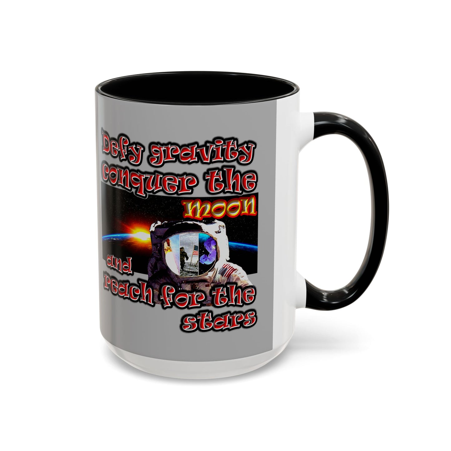 defy conquer reach - Accent Mug (light grey)