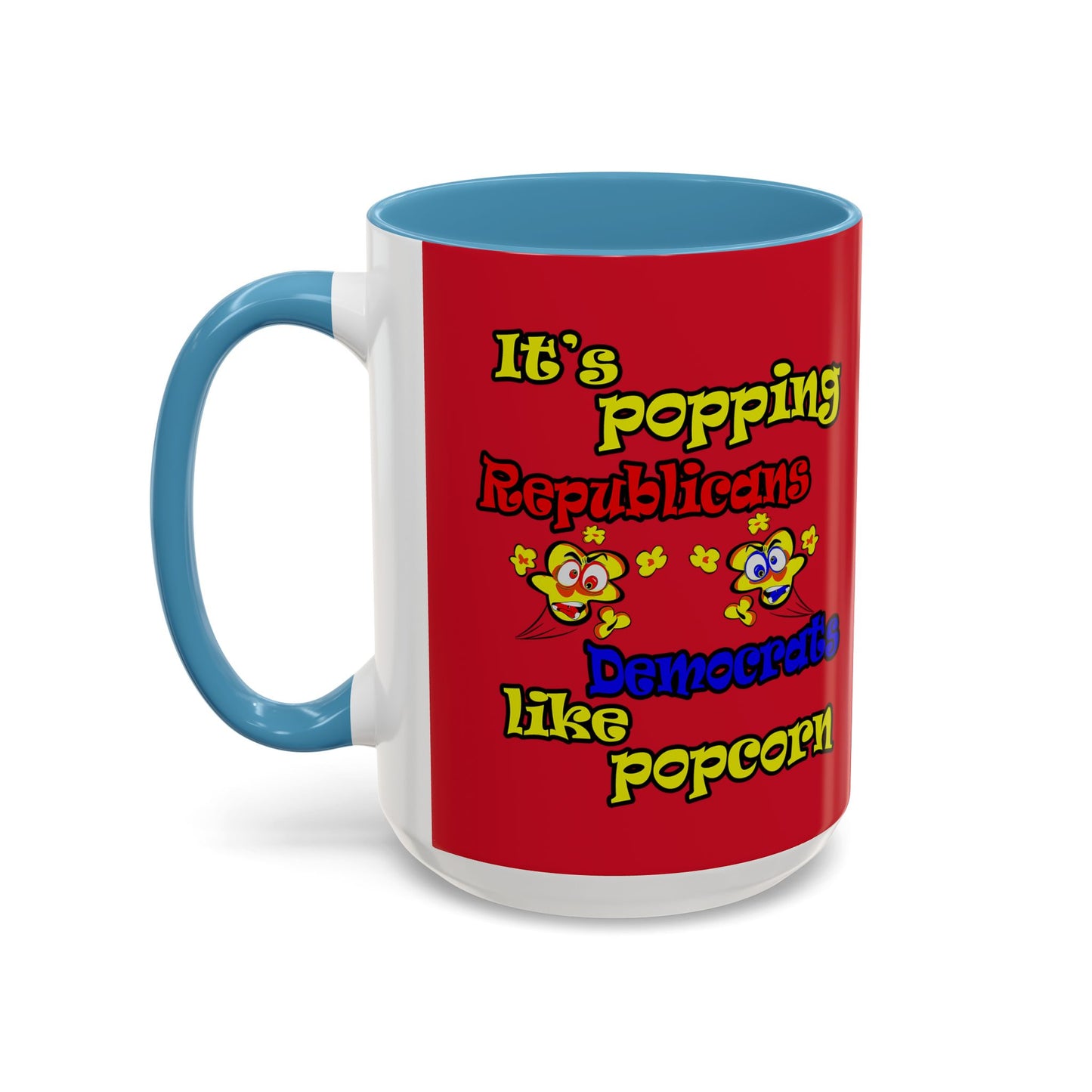 popping like popcorn - Accent Mug (dark red)