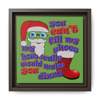 santa's shoes - framed canvas art (green)