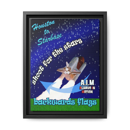 shoot for the stars - framed canvas art ('snoops' background)