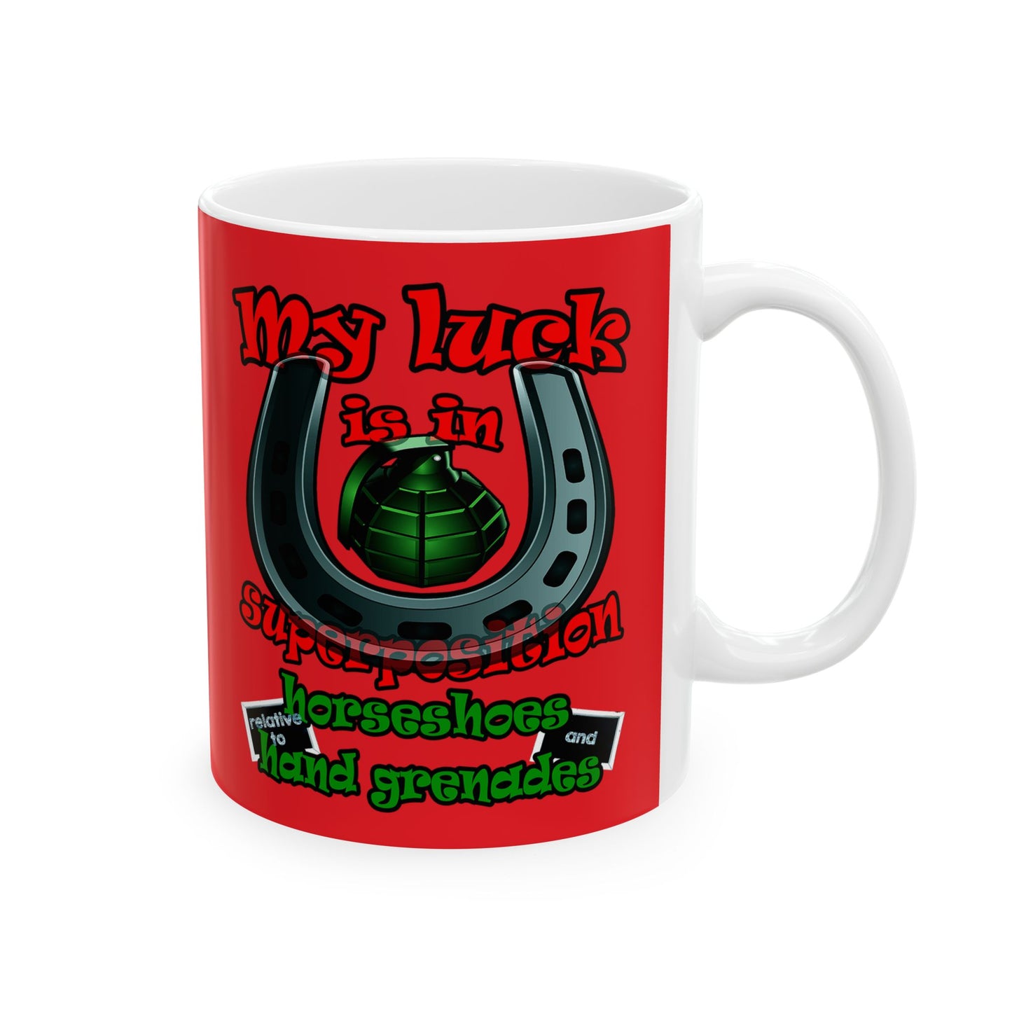 my luck - White Mug (red)