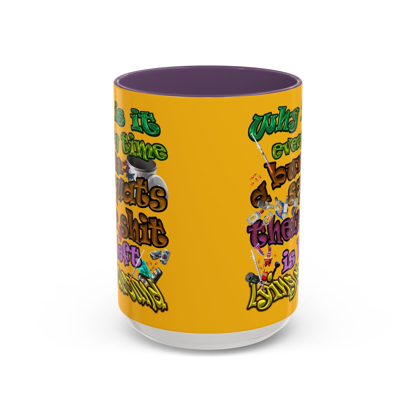 the bum's shit - Accent Mug (yellow)