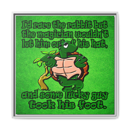turtle race - framed canvas art (green turf)